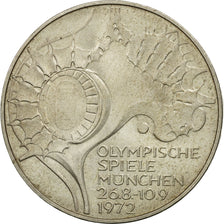 Coin, GERMANY - FEDERAL REPUBLIC, 10 Mark, 1972, Stuttgart, AU(50-53), Silver