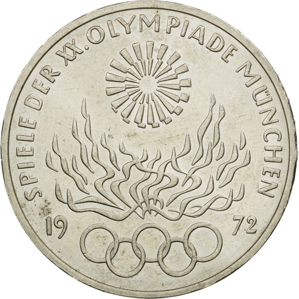 Coin, GERMANY - FEDERAL REPUBLIC, 10 Mark, 1972, Stuttgart, AU(50-53), Silver