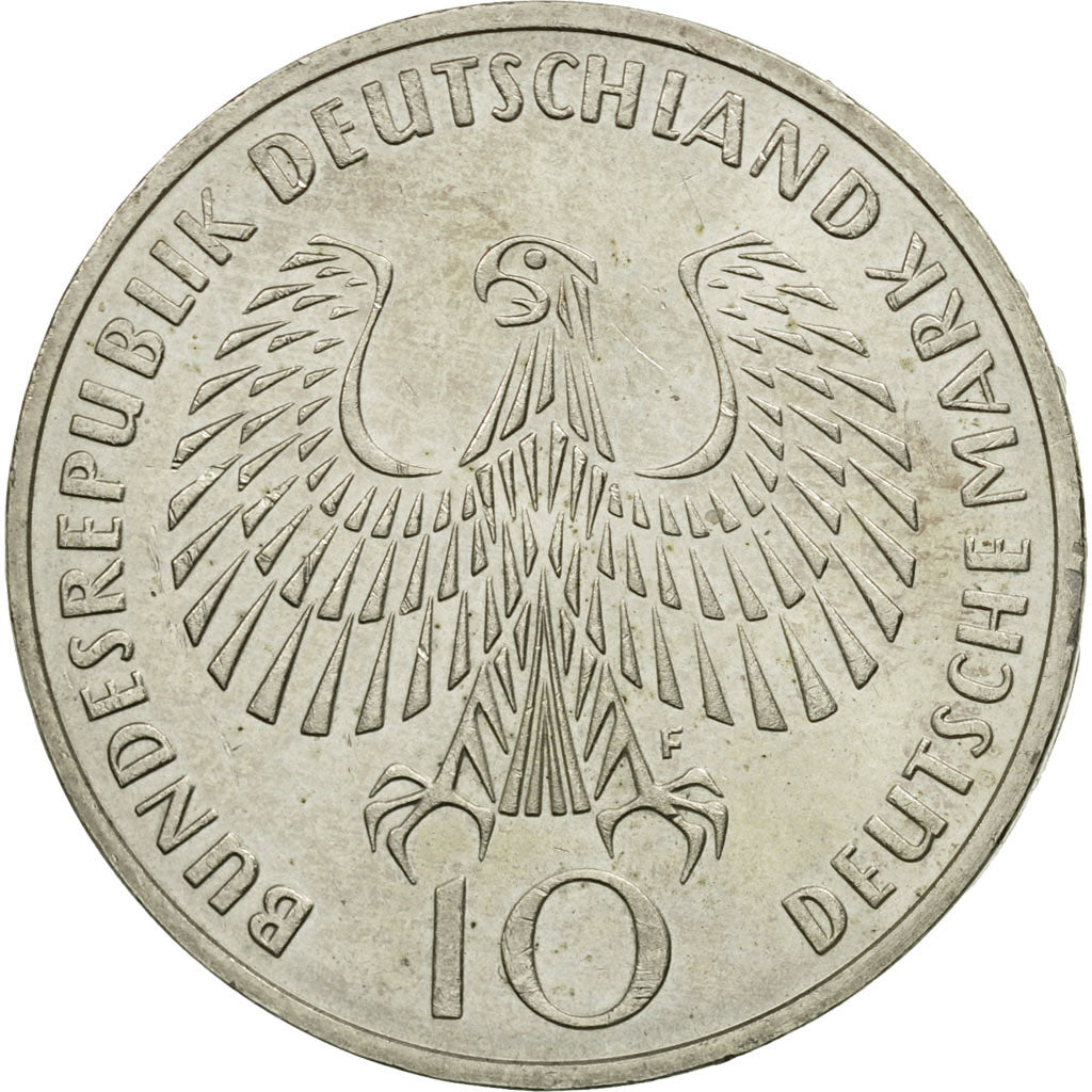 Coin, GERMANY - FEDERAL REPUBLIC, 10 Mark, 1972, Stuttgart, AU(50-53), Silver
