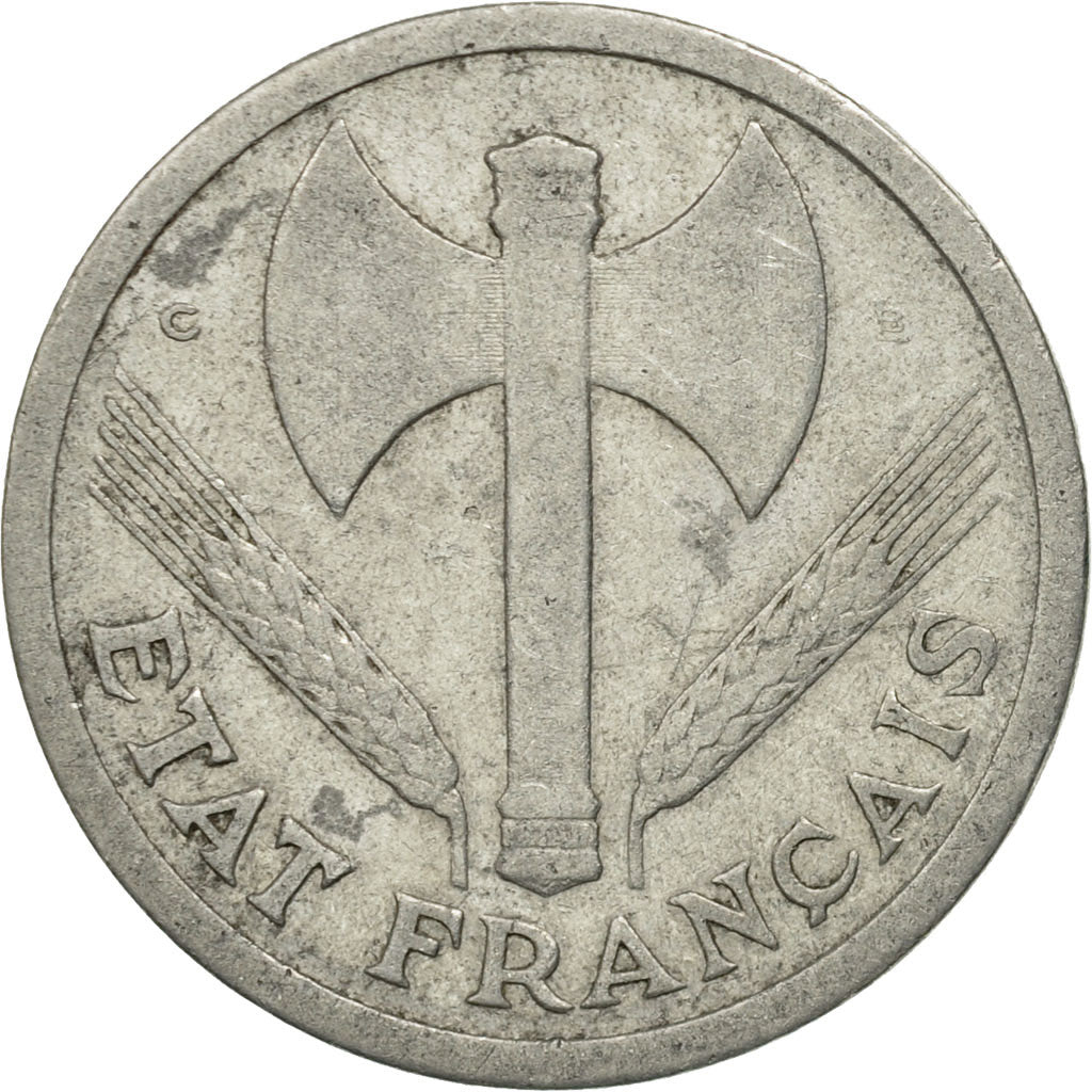 France, Bazor, 2 Francs, 1944, Castelsarrasin, TB+, Aluminium, KM:904.3,Gad 535a
