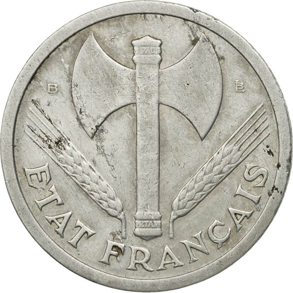 Coin, France, Bazor, 2 Francs, 1943, Beaumont - Le Roger, VF(30-35), Aluminum