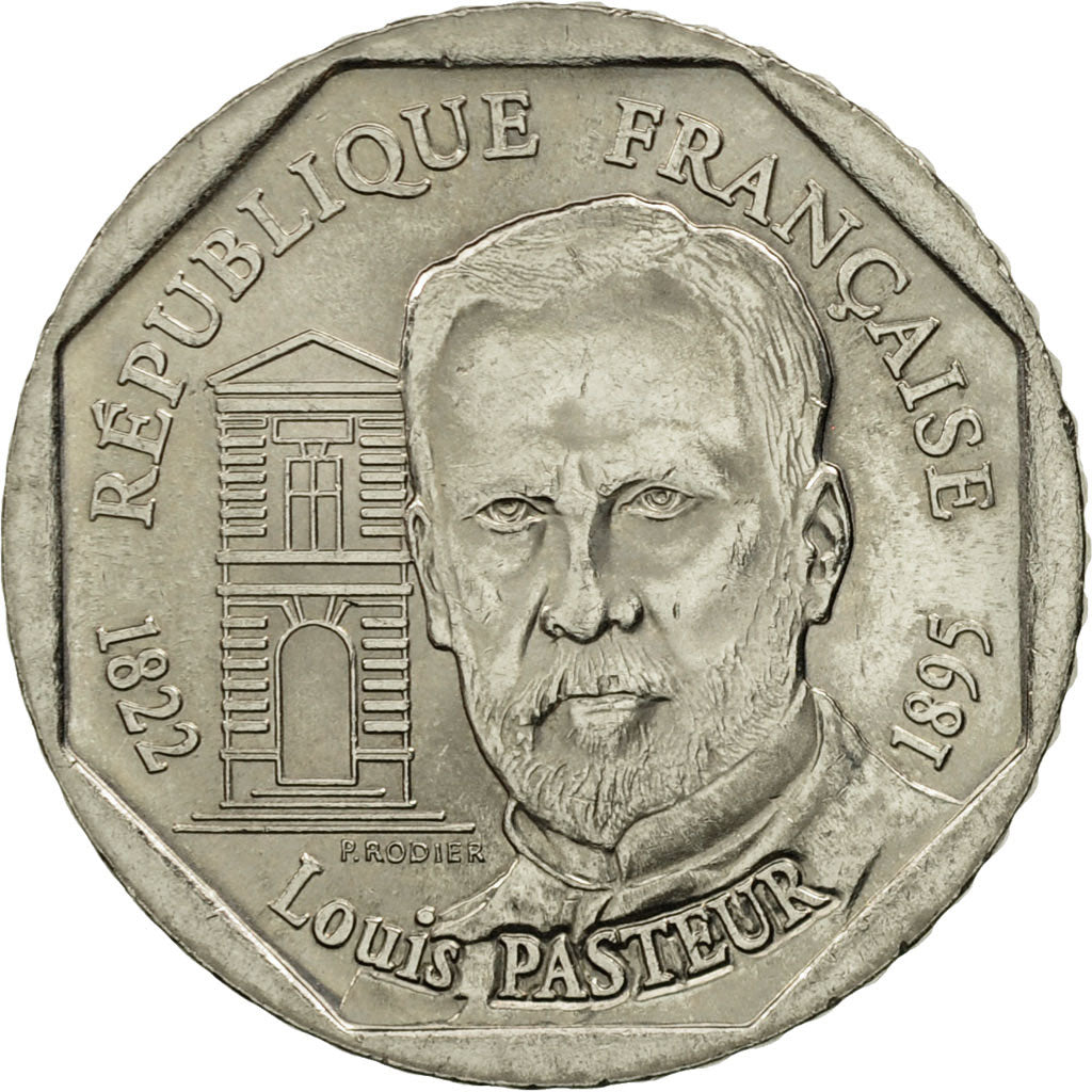 Coin, France, Pasteur, 2 Francs, 1995, AU(55-58), Nickel, KM:1119, Gadoury:549