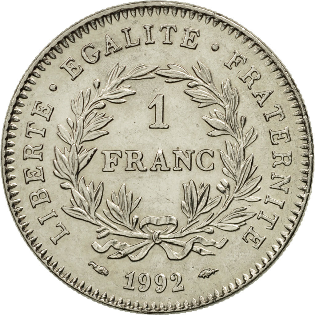 Coin, France, République, Franc, 1992, Paris, AU(55-58), Nickel, KM:1004.1