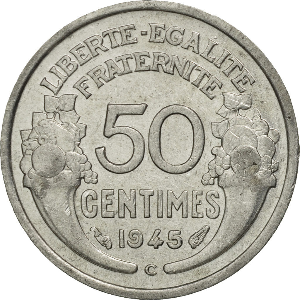 France, Morlon, 50 Centimes, 1945, Castelsarrasin, TTB+, Alum,KM:894.3a,Gad 426a