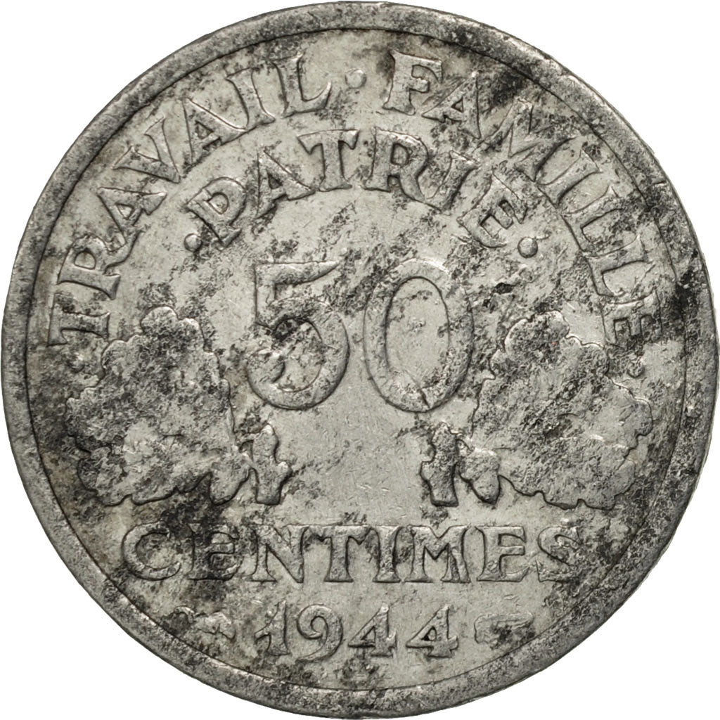 France, Bazor, 50 Centimes, 1944, Castelsarrasin, TB,Aluminium, KM:914.3,Gad 425
