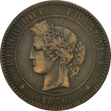 Coin, France, Cérès, 10 Centimes, 1876, Bordeaux, VF(20-25), Bronze, KM:815.2