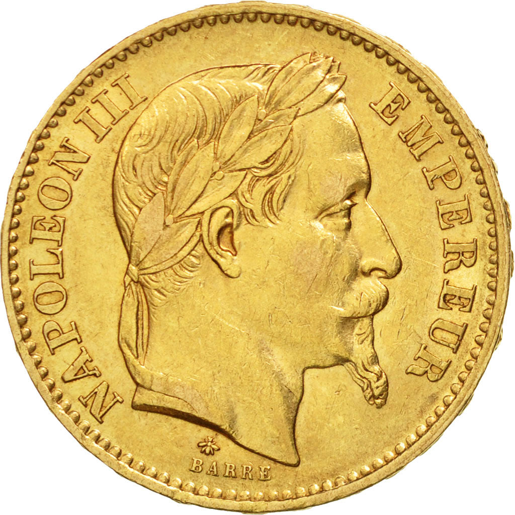 Moneda, Francia, Napoleon III, Napoléon III, 20 Francs, 1867, Paris, MBC+, Oro