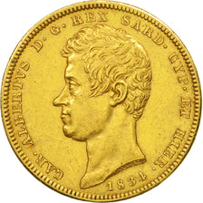ITALIAN STATES, SARDINIA, Carlo Alberto,100 Lire,1834,Torino,AU(55-58), KM 133.1