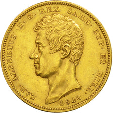 ITALIAN STATES, SARDINIA, Carlo Alberto,100 Lire,1840,Torino,AU(55-58),KM 133.1