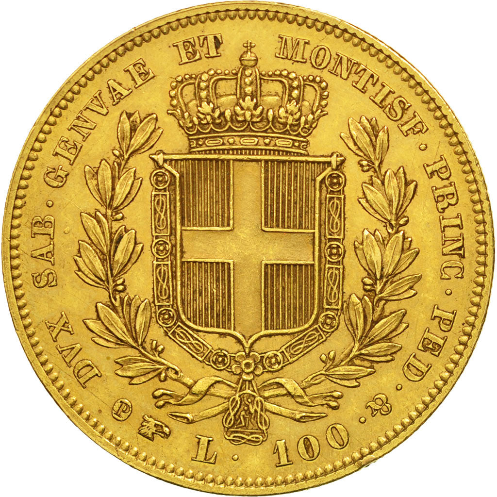 ITALIAN STATES, SARDINIA, Carlo Alberto,100 Lire,1840,Torino,AU(55-58),KM 133.1