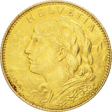 Switzerland, 10 Francs, 1913, Bern, AU(50-53), Gold, KM:36