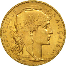 Moneta, Francia, Marianne, 20 Francs, 1908, SPL, Oro, KM:857, Gadoury:1064a