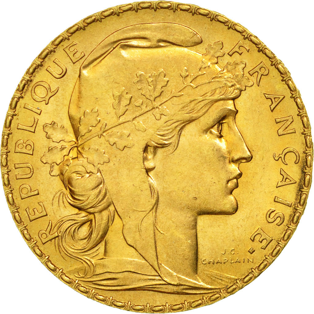 Moneda, Francia, Marianne, 20 Francs, 1910, EBC+, Oro, KM:857, Gadoury:1064a