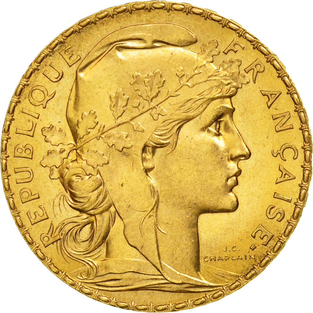 Münze, Frankreich, Marianne, 20 Francs, 1914, VZ+, Gold, KM:857, Gadoury:1064a