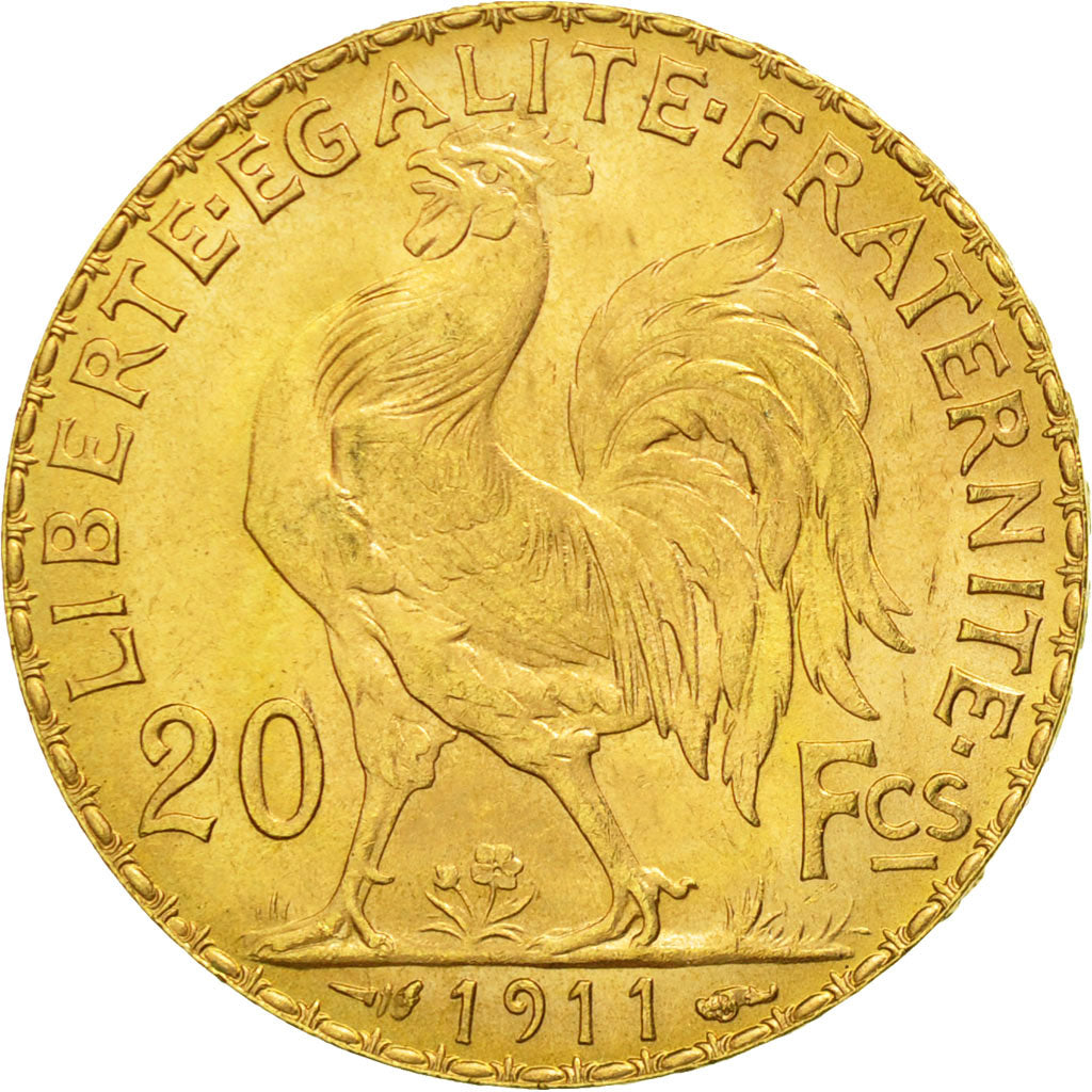 Munten, Frankrijk, Marianne, 20 Francs, 1911, PR+, Goud, KM:857, Gadoury:1064a
