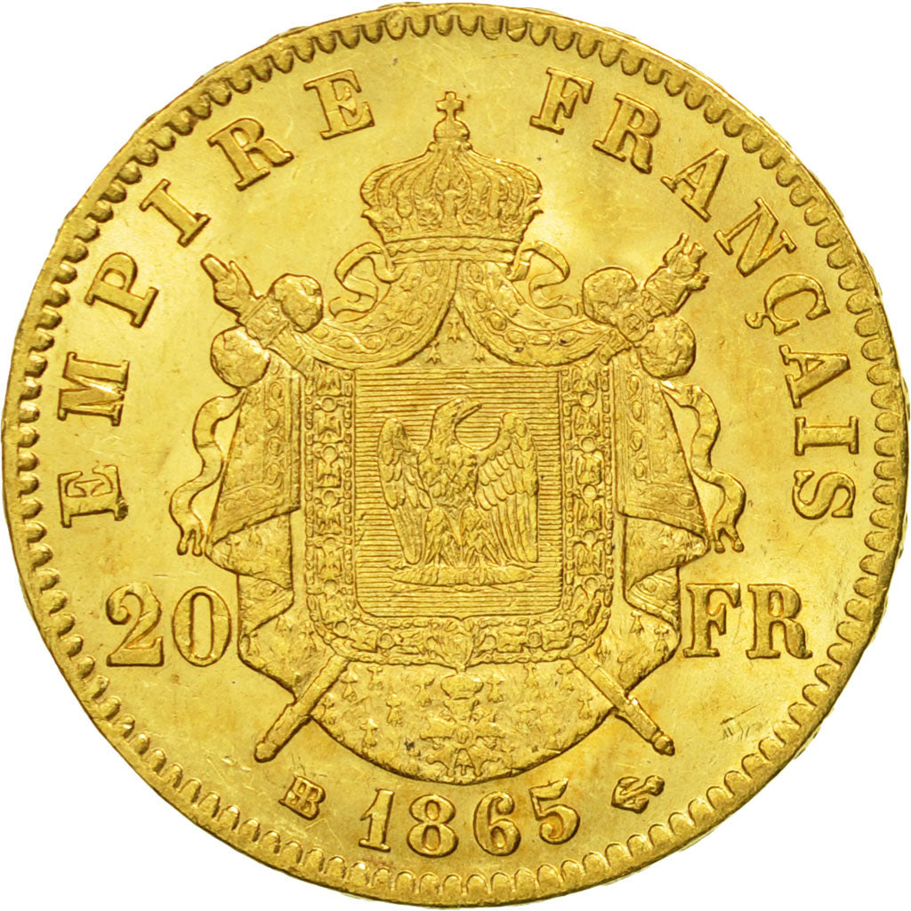 Coin, France, Napoleon III, Napoléon III, 20 Francs, 1865, Strasbourg