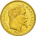 France, Napoleon III, 20 Francs, 1865, Strasbourg, AU(55-58), Gold, KM 801.2