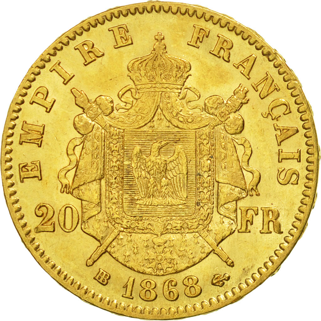 Coin, France, Napoleon III, Napoléon III, 20 Francs, 1868, Strasbourg