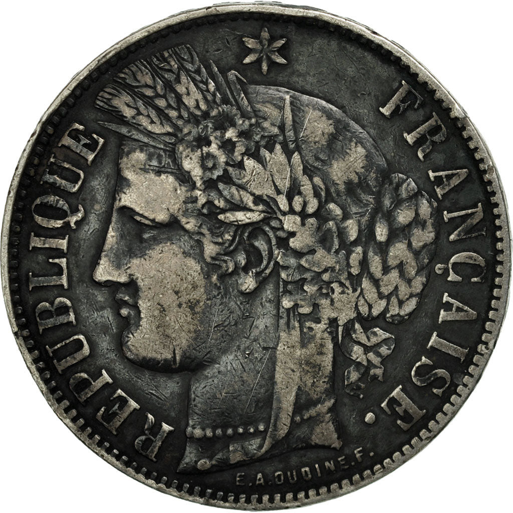 France, Cérès, 5 Francs, 1871, Bordeaux, TB+, Argent, KM:818.2, Gadoury:742