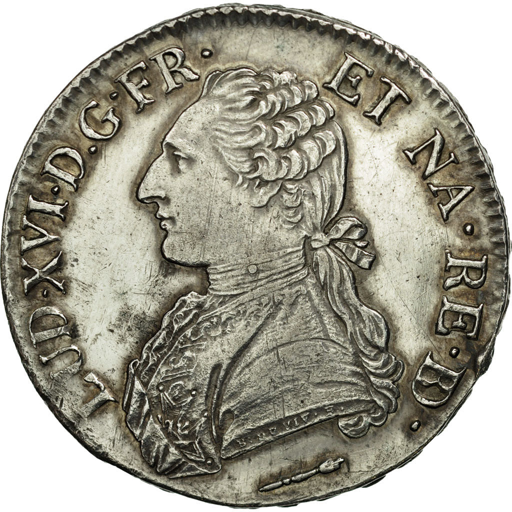 France,Louis XVI,Écu de Béarn aux branches d'olivier,1786,Pau,AU(55-58),KM 572