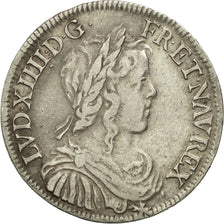 France, Louis XIV, 1/2 Écu à la mèche longue, 1649, Paris, VF(30-35), KM 164.1