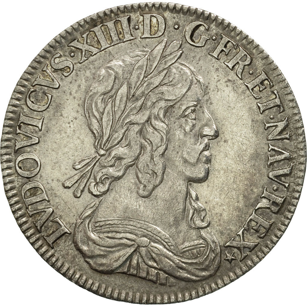 Coin, France, Louis XIII, 1/4 Écu 2e poinçon de Warin, buste drapé et