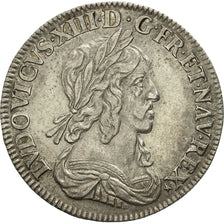 Coin, France, Louis XIII, 1/4 Écu 2e poinçon de Warin, buste drapé et