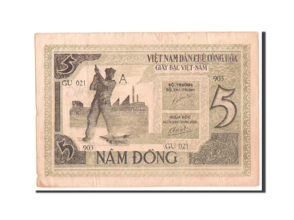 Banknote, Vietnam, 5 Dông, 1946, EF(40-45)