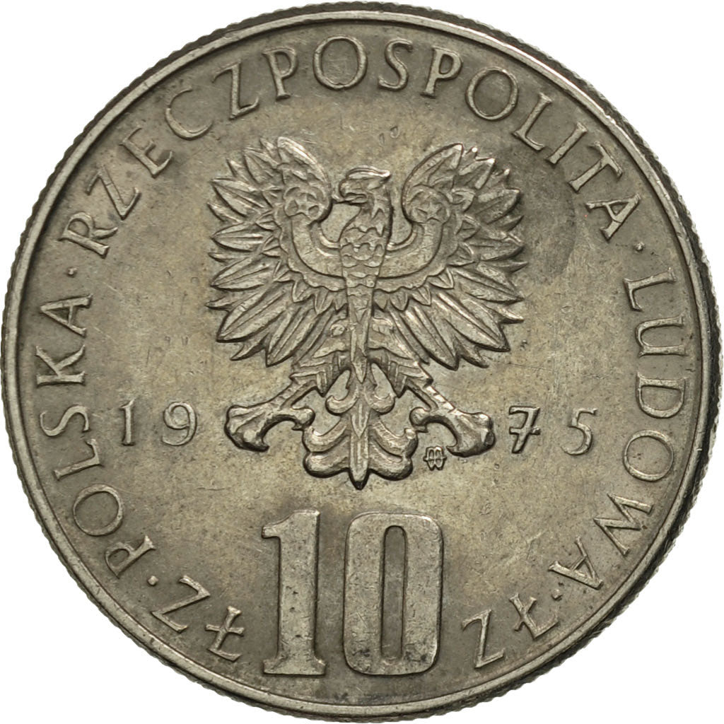 Coin, Poland, 10 Zlotych, 1975, Warsaw, EF(40-45), Copper-nickel, KM:73