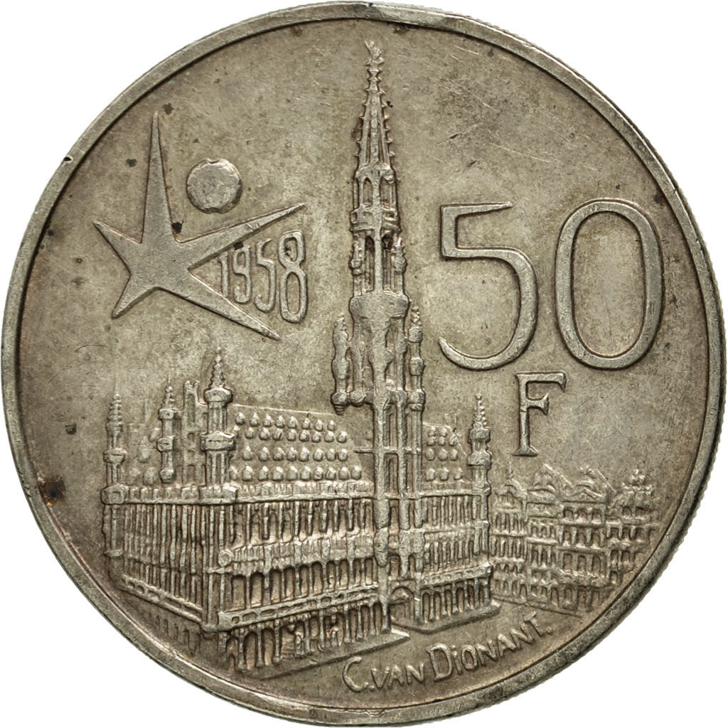 Monnaie, Belgique, 50 Francs, 50 Frank, 1958, SUP, Argent, KM:150.1