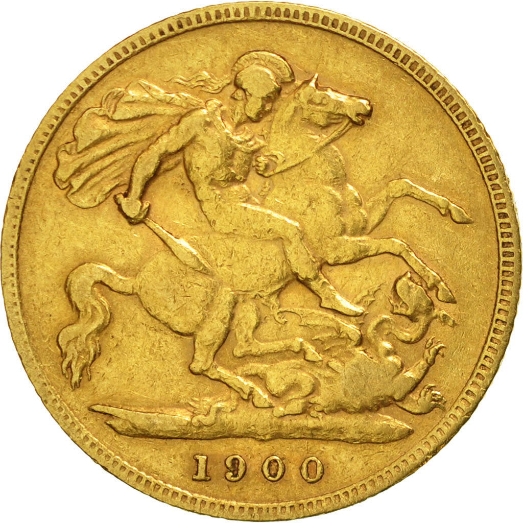 Great Britain, Victoria, 1/2 Sovereign, 1900, EF(40-45), Gold, KM:784