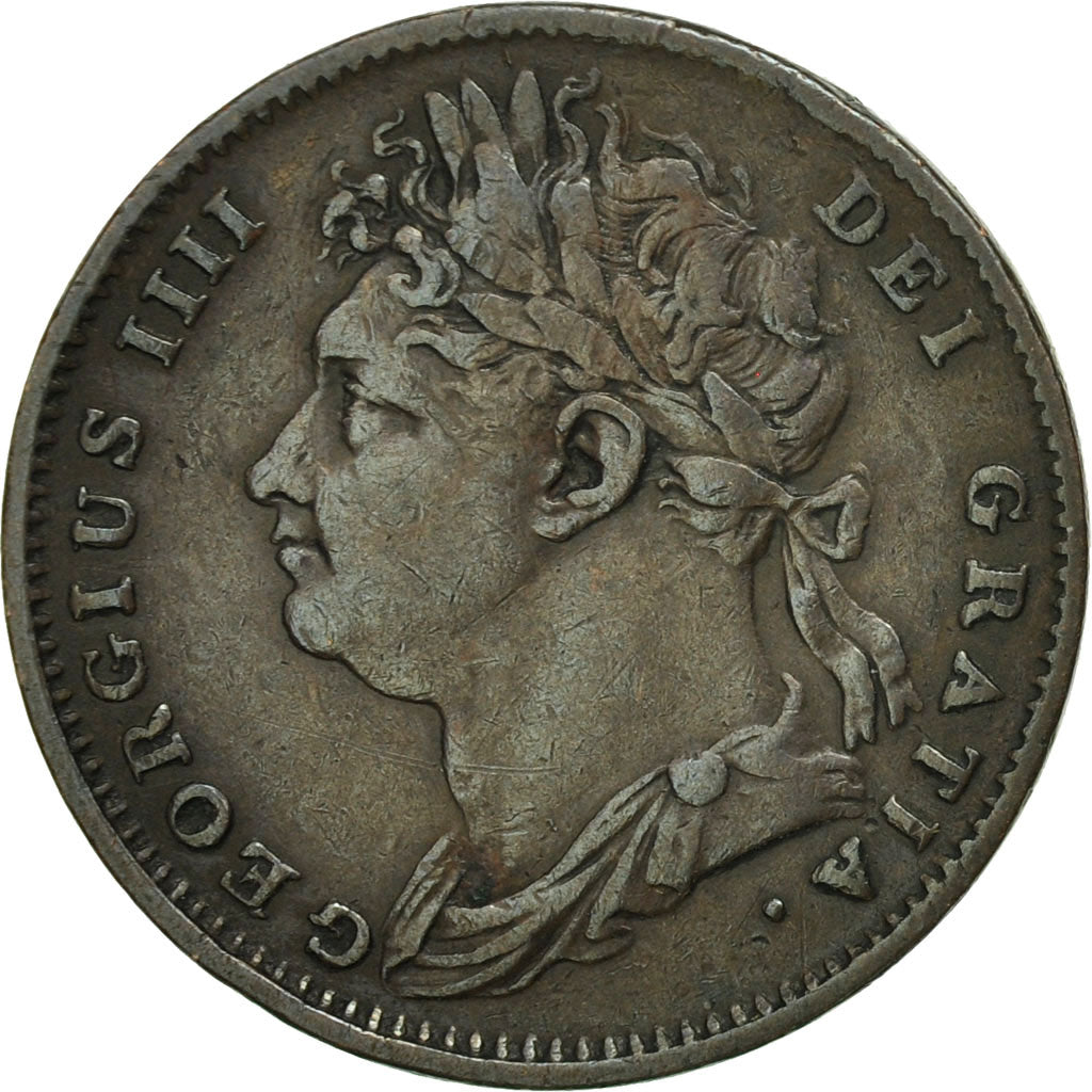 Munten, Groot Bretagne, George IV, Farthing, 1825, ZF, Koper, KM:677