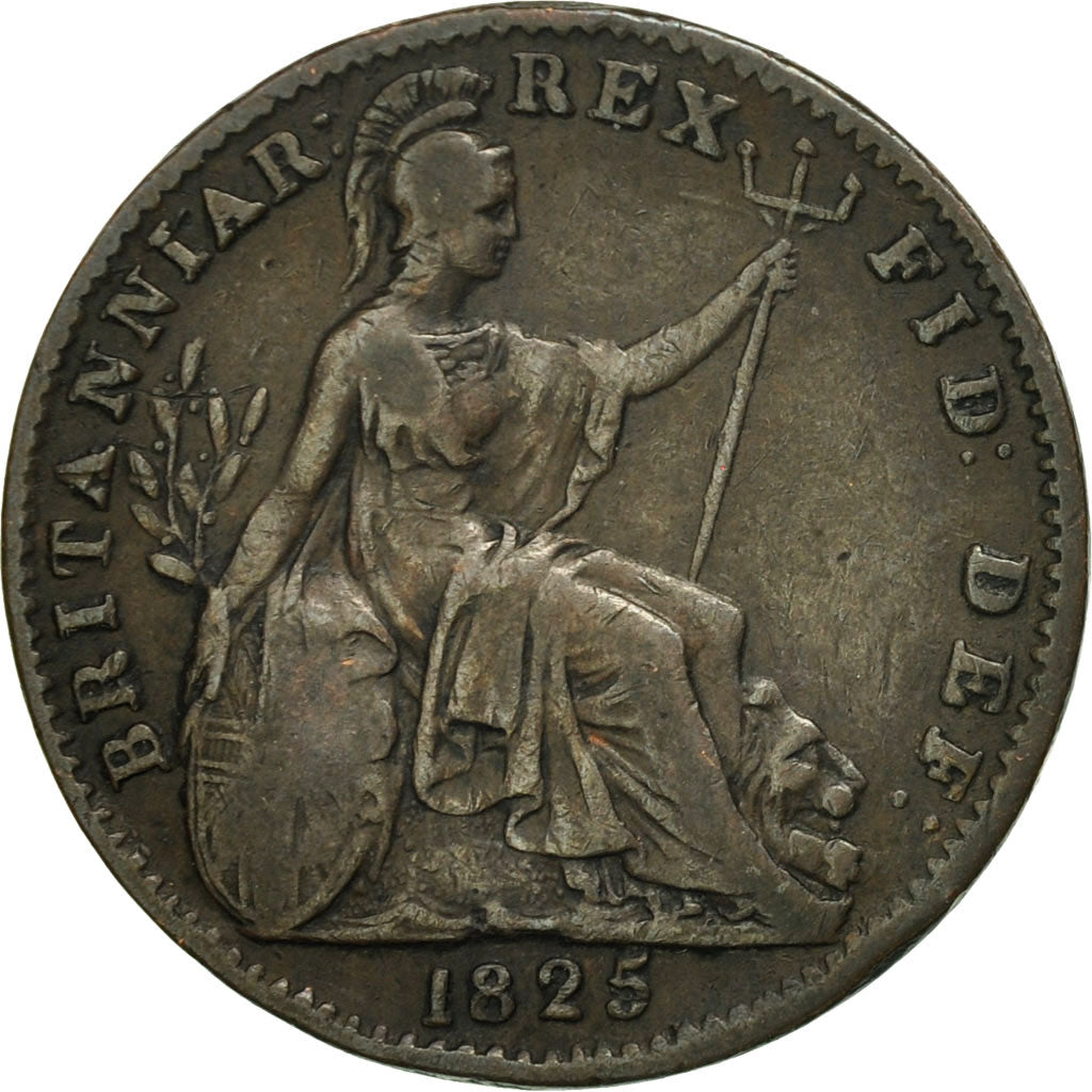 Munten, Groot Bretagne, George IV, Farthing, 1825, ZF, Koper, KM:677