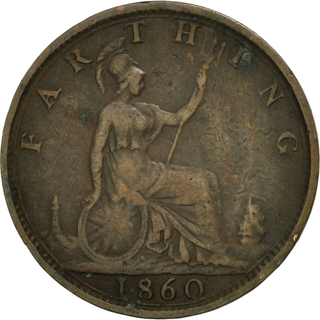 Great Britain, Victoria, Farthing, 1860, VF(30-35), Bronze, KM:747.2
