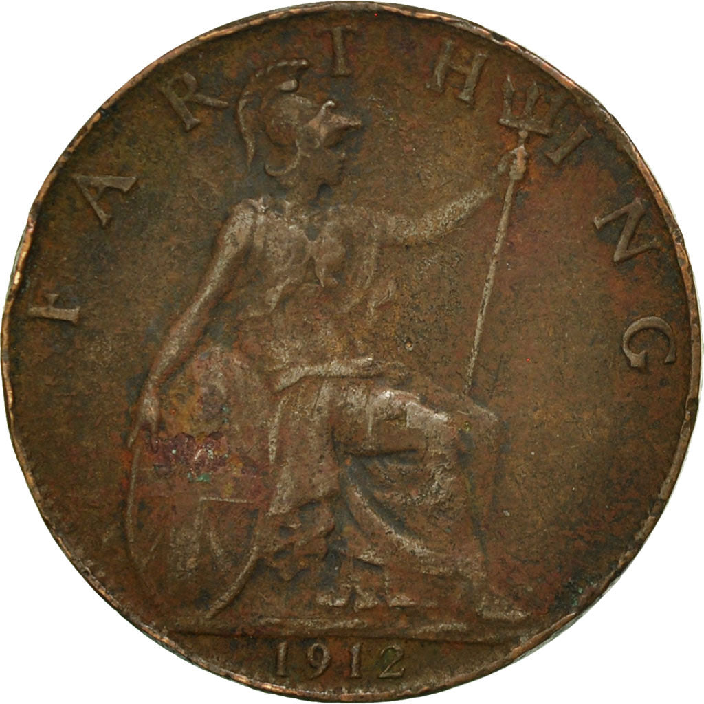 Coin, Great Britain, George V, Farthing, 1912, EF(40-45), Bronze, KM:808.1