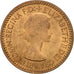 Great Britain, Elizabeth II, Farthing, 1953, AU(55-58), Bronze, KM:881