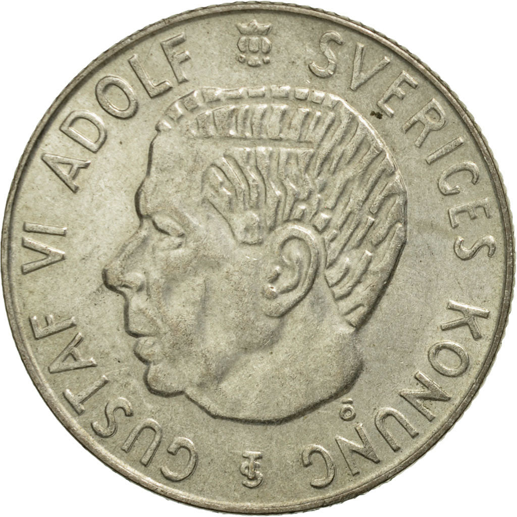 Sweden, Gustaf VI, Krona, 1957, AU(50-53), Silver, KM:826