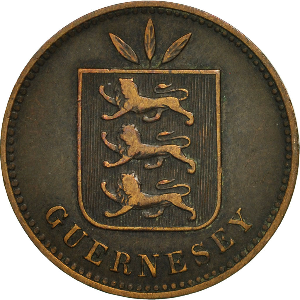 Coin, Guernsey, 4 Doubles, 1903, Heaton, Birmingham, EF(40-45), Bronze, KM:5