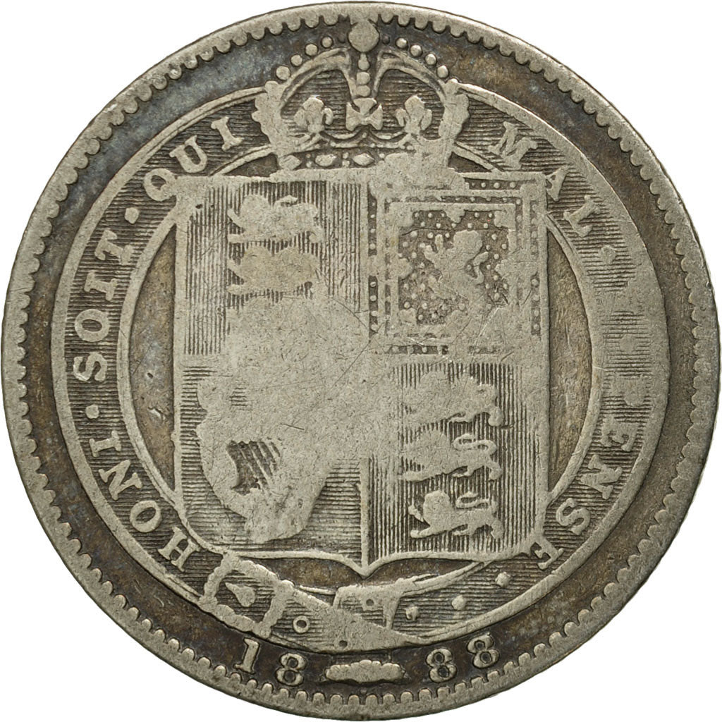 Great Britain, Victoria, Shilling, 1888, VF(20-25), Silver, KM:761
