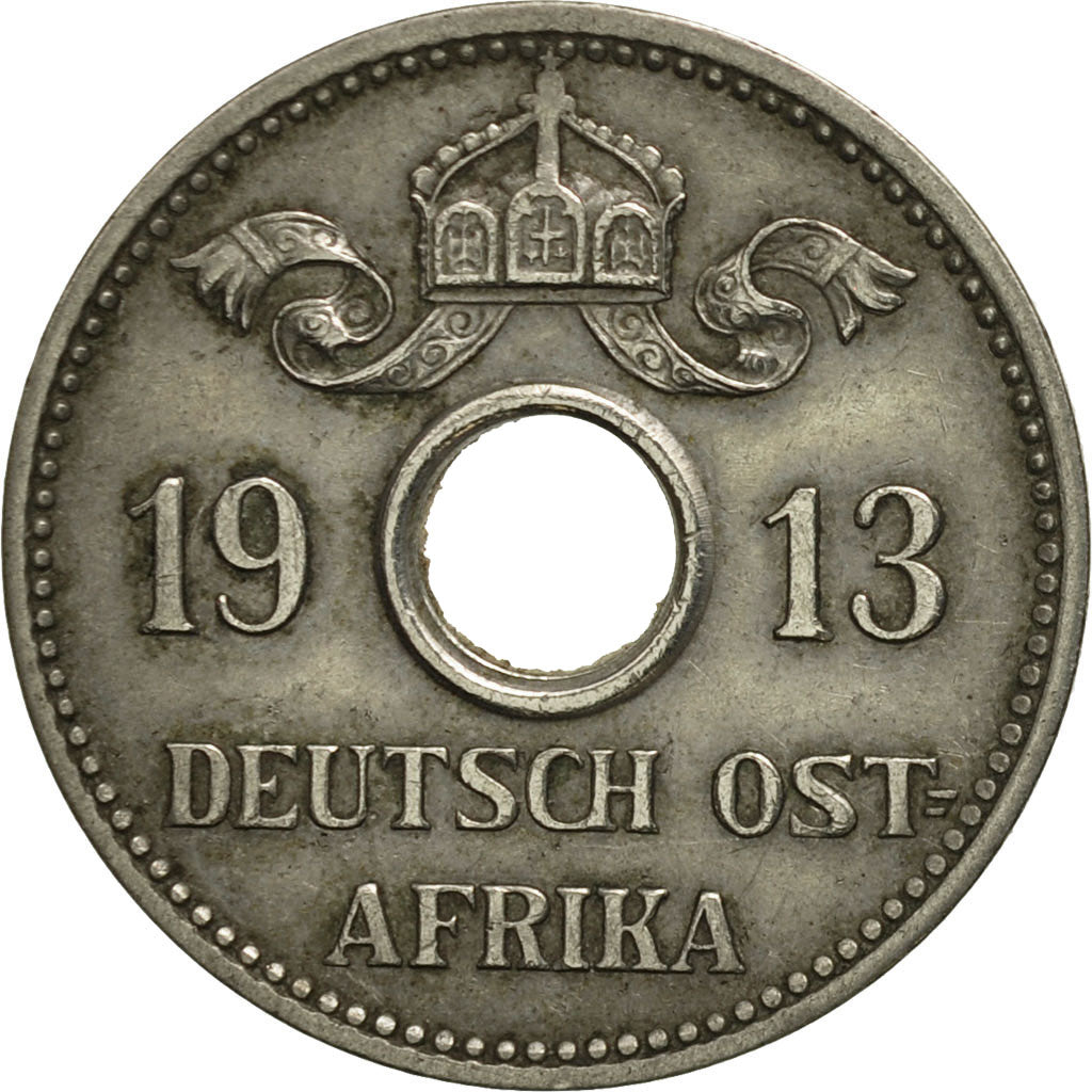 GERMAN EAST AFRICA,Wihelm II,5 Heller,1913,Berlin,AU(50-53),Copper-nickel,KM 13