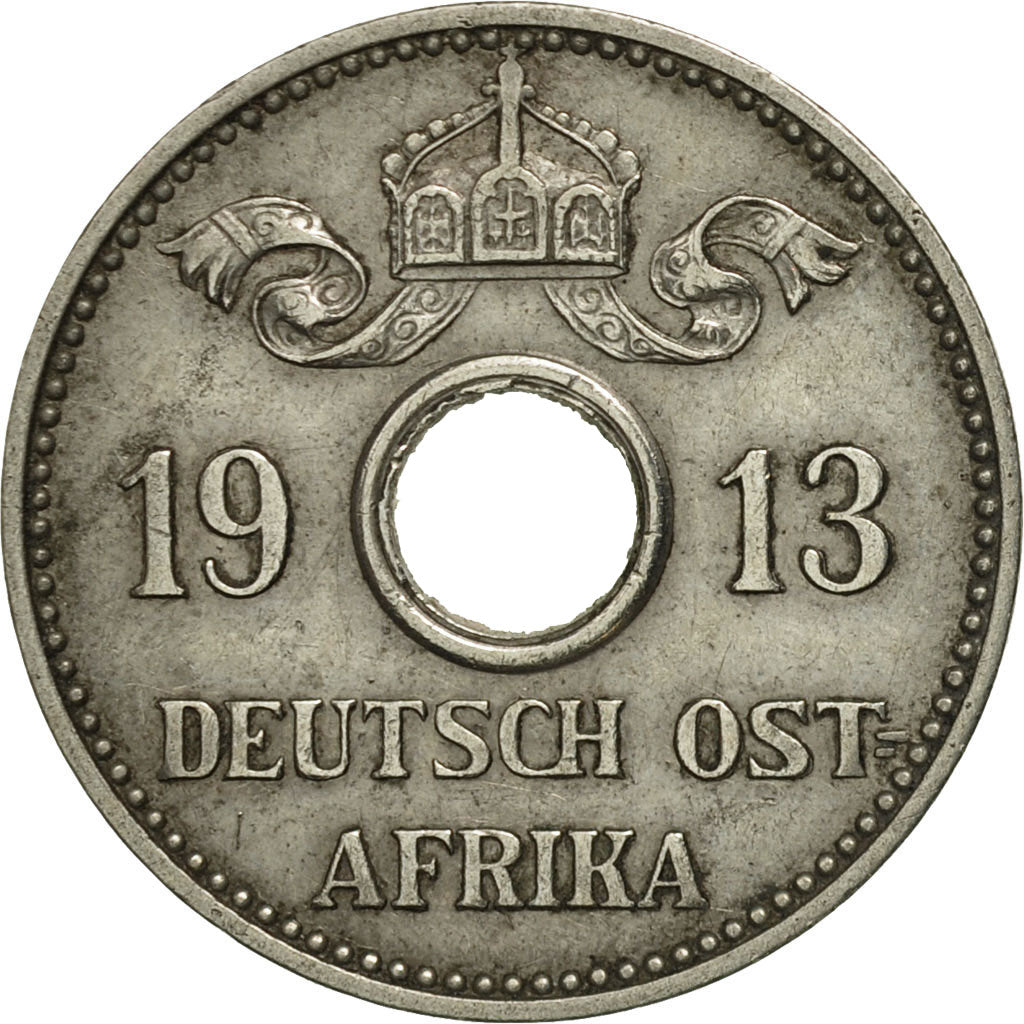 África oriental alemana, Wihelm II, 5 Heller, 1913, Berlin, MBC+, KM 13