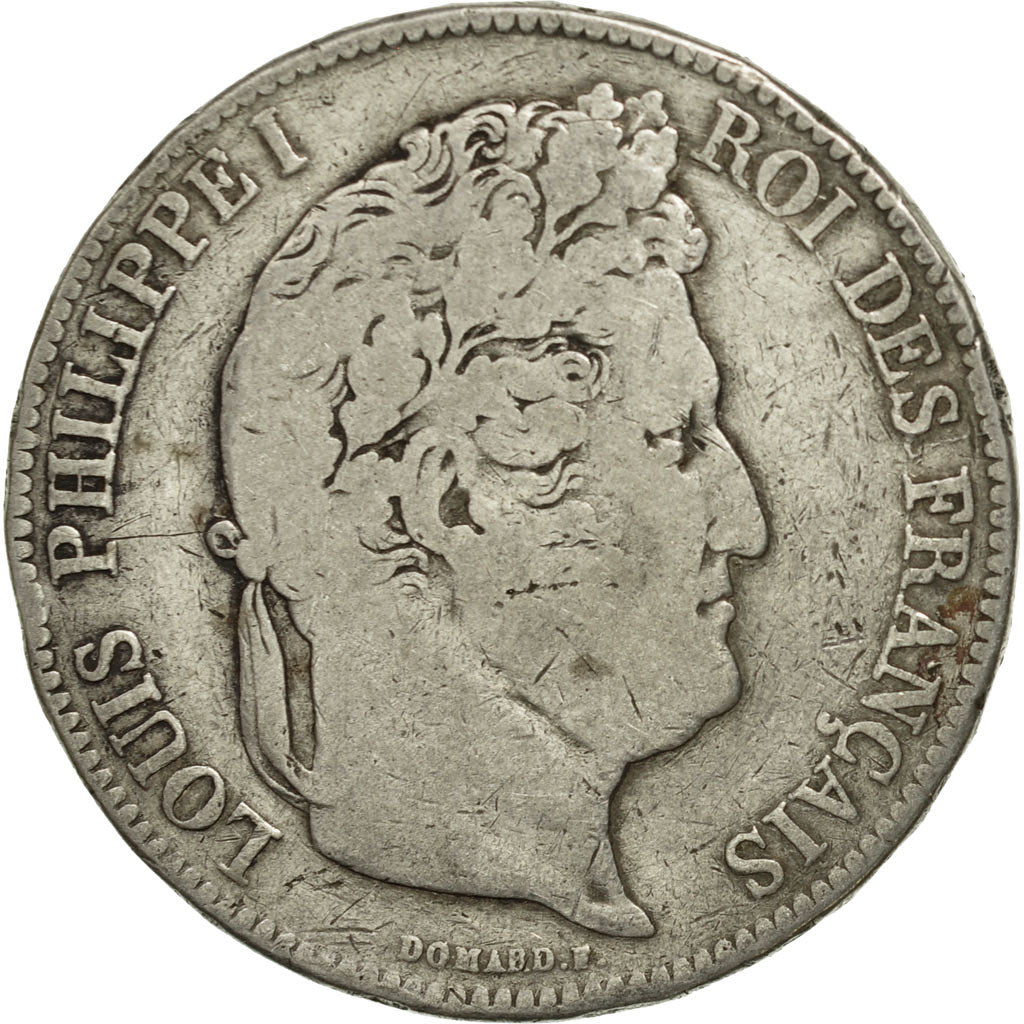 Coin, France, Louis-Philippe, 5 Francs, 1835, Bordeaux, VF(20-25), Silver