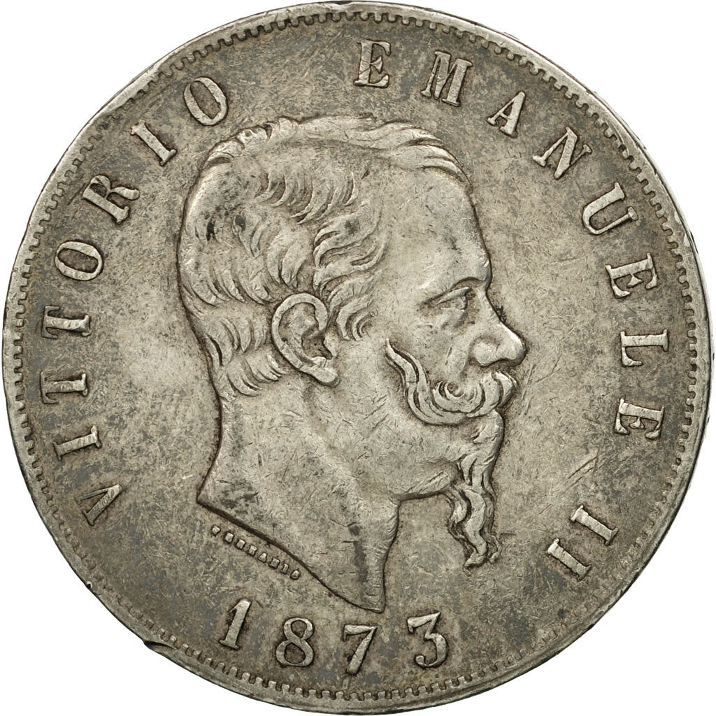 Monnaie, Italie, Vittorio Emanuele II, 5 Lire, 1873, Milan, TTB, Argent, KM:8.3