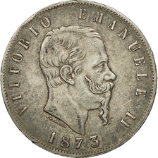 Monnaie, Italie, Vittorio Emanuele II, 5 Lire, 1873, Milan, TTB, Argent, KM:8.3