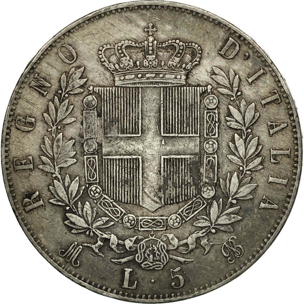 Monnaie, Italie, Vittorio Emanuele II, 5 Lire, 1873, Milan, TTB, Argent, KM:8.3