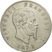 Monnaie, Italie, Vittorio Emanuele II, 5 Lire, 1872, Milan, TB, Argent, KM:8.3