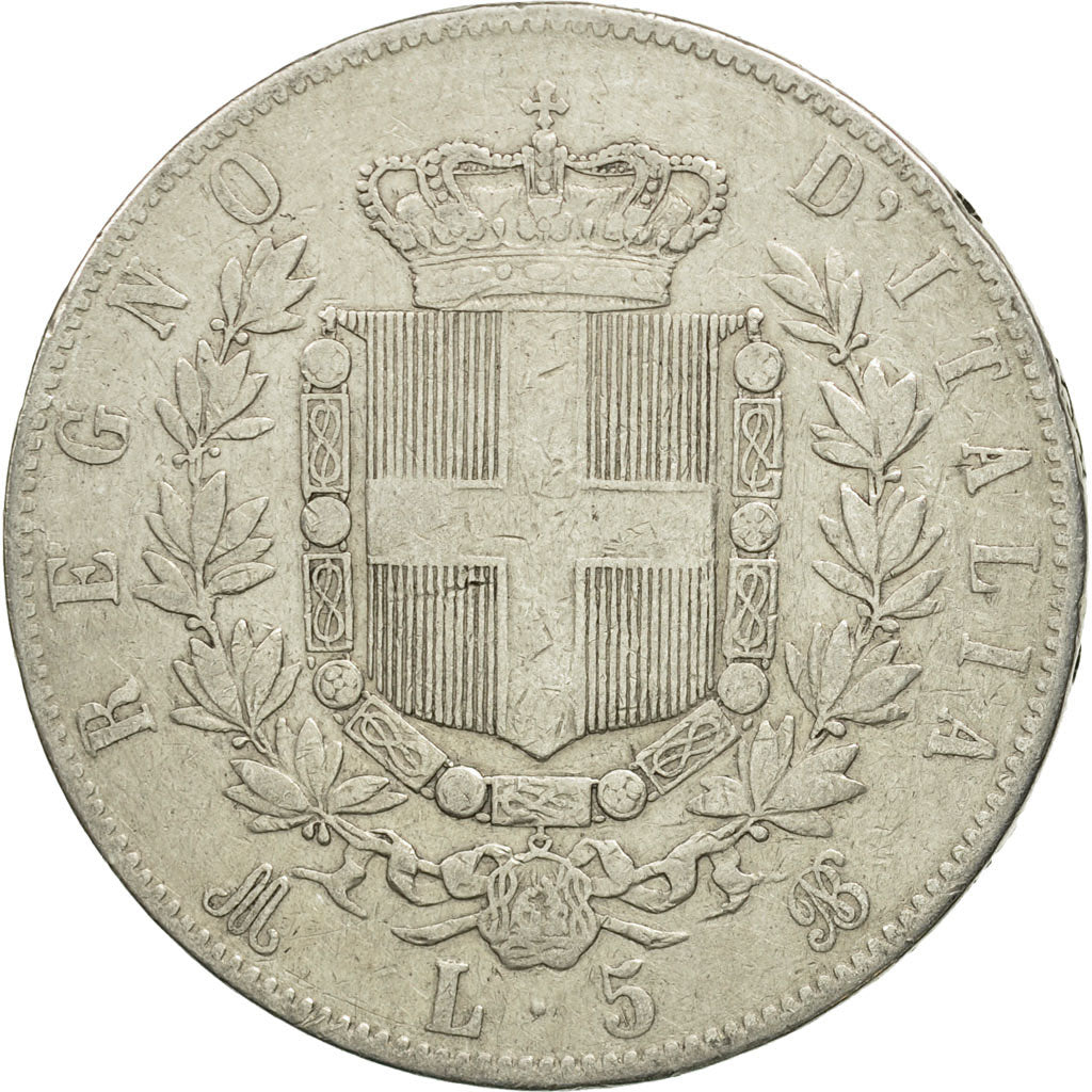 Monnaie, Italie, Vittorio Emanuele II, 5 Lire, 1872, Milan, TB, Argent, KM:8.3