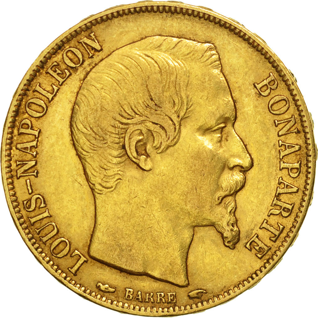 France, Napoleon III, 20 Francs, 1852, Paris, EF(40-45), Gold, KM 774