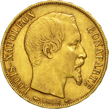 France, Napoleon III, 20 Francs, 1852, Paris, EF(40-45), Gold, KM 774
