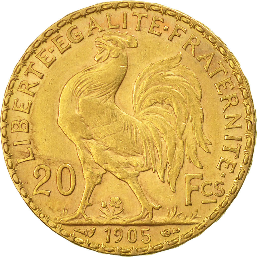 France, Marianne, 20 Francs, 1905, AU(55-58), Gold, KM:847, Gadoury:1064